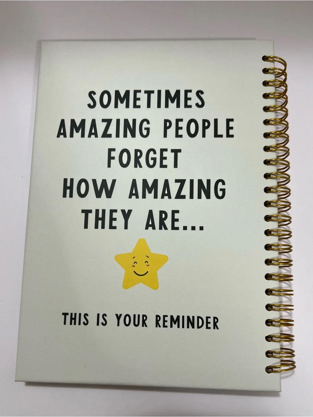 🆕 Inspirational “Amazing People” Spiral Lined Journal Notebook Gold Binding